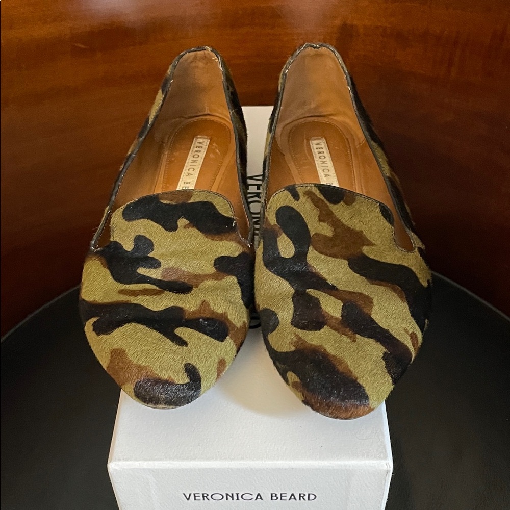 Veronica Beard- Pony Hair Camouflage Loafers